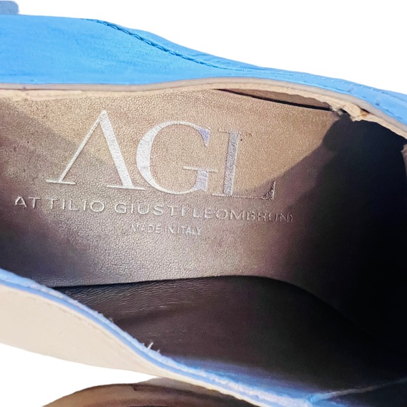 Attilio Giusti Leombruni Lace up Oxford Metallic Leather Made in Italy Size 39 - Picture 8 of 13